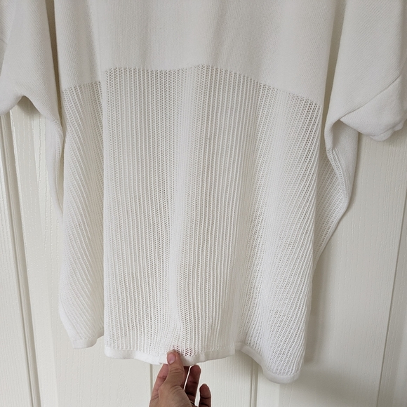 ATHLETA Kahala Short Sleeve Top Oversized Boxy Relaxed Fit High White Mesh Small - Picture 5 of 8